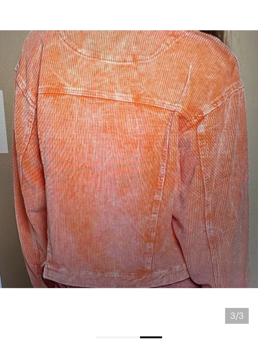 Sz L POL Orange Corduroy Crop Jacket 100% cotton